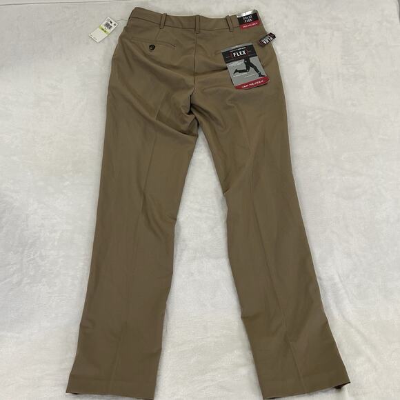 Van Heusen Mens Size 30 X 32 Khaki Flex Straight-Fit No-Iron Dress Pants NWT - Picture 11 of 14